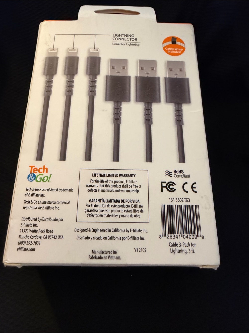 Signature Series 3-Pack Lightning Cables (White, Black, Blue) - 3 ft - Picture 3 of 3